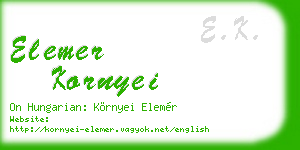 elemer kornyei business card